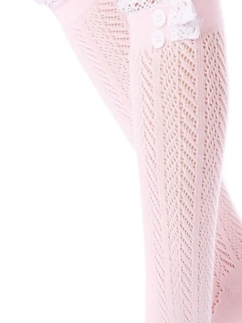 Soft Pink Lace-Trim Women's Socks
